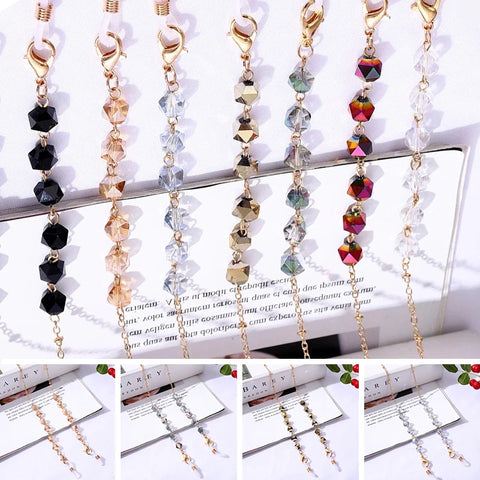 1PC Crystal Beaded Glasses Chain Lanyard Sunglasses Mask Chains Holder Women Rope Eyeglasses Cord Neck Strap Jewelry Gift