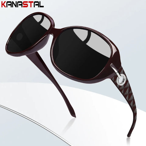 Women Polarized Sunglasses UV400 Fashion Big Sun Glasses PC Polygon Eyeglasses Frame Party Beach Travel Anti Glare Shade Eyewear