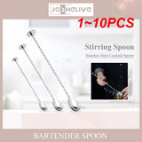 1~10PCS Stainless Steel Mixing Spoon Masher Long Handle Bar Spoon Multi-purpose Spoon Liquor Juice Drinkware For Home Kitchen