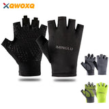 1Pair Cycling Gloves Road Bike Light Weight Padded Half Finger Gloves Biking Bicycle Breathable Anti-Slip Shock-Absorbing Gloves