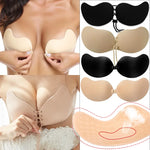 Women Push Up Invisible Bra Backless Strapless Seamless Front Closure Bralette Underwear Adhesive Silicone Sticky Bras Lingerie