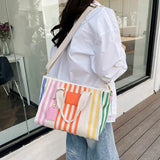 Women's Luxury Design Tote Bag New 2024 Canvas Shopping Bag Large Capacity Beach Bag Casual Versatile Student Shoulder Bag