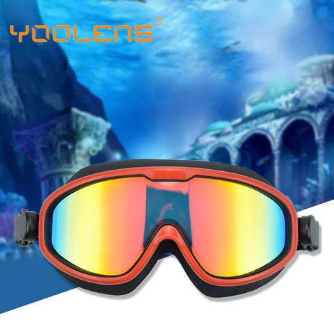 YOOLENS Professional Adult Swim Goggles Wide View Frame Glasses for Men Women Youth No Leaking Anti-Fog UV Diving Water Eyewear