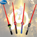 Disney Anime Hulk Spiderman Children's Fluorescent Stick Toy Glowing Flash Stick Ironman Telescopic Laser Sword Christmars Gifts