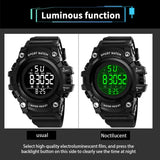 YIKAZE Sport Men's Watch Multifunction Military Men Watch Alarm Clock Big Dial Digital watches Waterproof Electronic Wristwatch