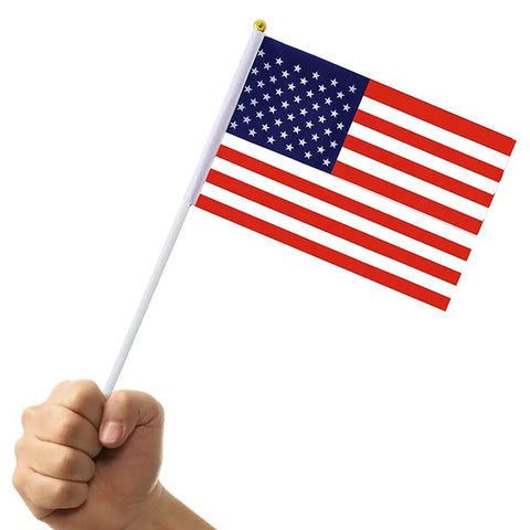 10 Pcs/lot America Hand Waving Flags 14x21cm The USA  US America Flag Wholesale