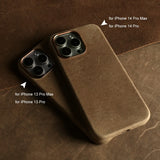 Luxury For iphone 15 Pro Max Case Magsafe Retro Genuine Leather Cover Magnetic for Funda Iphone14Pro 13pro Full Coverage Carcasa