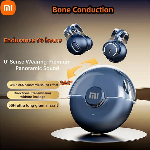 Xiaomi Wireless Earphones Mijia Earclip Bluetooth5.3 Headphones Earring Sports 360°ACS Stereo Sound Earbuds Waterproof Headset