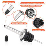 1/5/12 Pack Stainless Steel Classic Bottle Pourers Tapered Spout - Liquor Pourers with Rubber Dust Caps