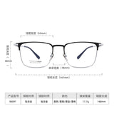 ZIROSAT 9009T Optical Glasses Pure Titanium Full-rim Frame Prescription Eyeglasses Rx Men Glasses for Male Eyewear