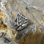 Masonic Fashion Stainless Steel Men Ring Cthulhu Octopus Triangle Geometric Unisex Jewelry Punk Metal Vintage Party  Wholesale