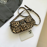 Y2k Leopard Print Shoulder Bags for Women Designer Luxury Crossbody Bags Female PU Leather Rectangular Purses and Handbags 2024