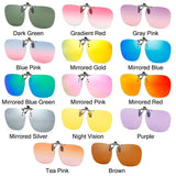 Metal Clip Clip-On Polarized Sunglasses Rimless UV400 Polygonal Shades Convenient Flip-up Sun Glasses for Prescription Glasses