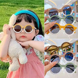 1pc Kids Sunglasses Girls Boy Children Sun Glasses Retro Round Leopard Print Eyeglasses Cute Baby Shades Outdoor Eyewears