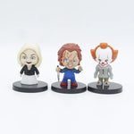 10pcs/set Horror Movie Characters V for Vendetta Chucky Freddy Jason Scary Saw PVC Action Figures Toys