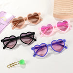 2-8 Years New Kids Cartoon Heart Love Sunglasses Girls Boy Children Outdoor Round UV400 Sun Glasses Baby Cute Pink Candy Eyewear