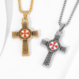 New Trend Masonic Cross Pendant Charm Men's Necklace Hip Hop Punk Jewelry Accessories Christmas Gift