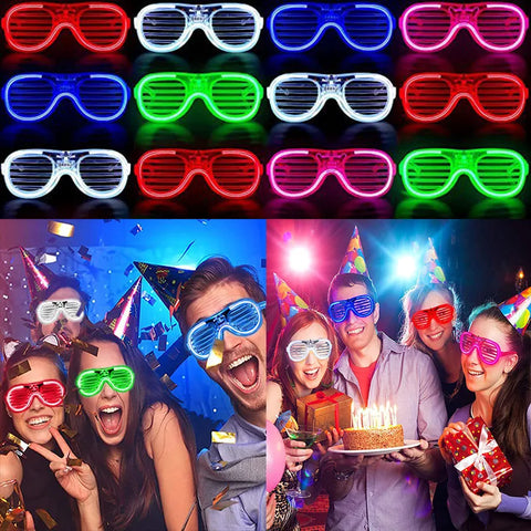 10Pcs Light Up LED Glasses Bulk 5 Colors Glow Glasses Glow in The Dark Party Supplies Neon Party Favors for Kids Adults