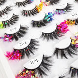 1Pair INS Sequin Party Women Dramatic False Eyelashes Glitter Colored Eyelashes Lashes Extension Makeup Eye Tail Fake Eyelashes