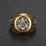 Wing of dream WIng W Mens Freemason Masonic White AG CZ Ring for Men Stainless Steel Size 5-16