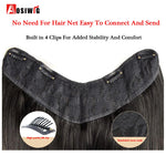 Women's V-Shaped Long Hair Extension Synthetic Wig Layered Hair Extension Hair Pad Fluffy Top Increase Hair Volume