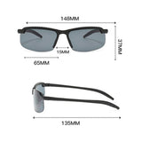 1PCS Fishing Sport Sunglasses Men Non-Polarized UV400 Aluminum Rectangle Rimless Sun Glasses Photochromic Night Vision Eyewear