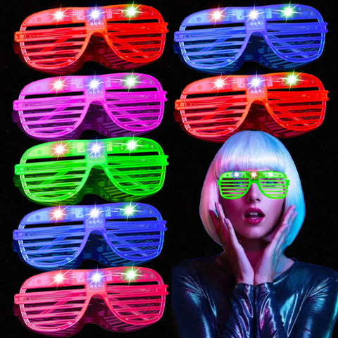 10/30 Pcs LED Glowing Glasses Glow in the Dark Party Supplies Neon Party Favors 5 Colors Light Up Glasses for Kids Adults