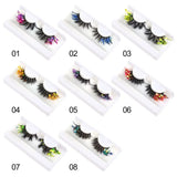 1Pair INS Sequin Party Women Dramatic False Eyelashes Glitter Colored Eyelashes Lashes Extension Makeup Eye Tail Fake Eyelashes