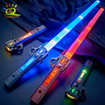 HUIQIBAO Colorful Lightsaber Adjustable Light Saber Toys For Children Retractable Sword Toys For Boys Luminous Gifts light saber