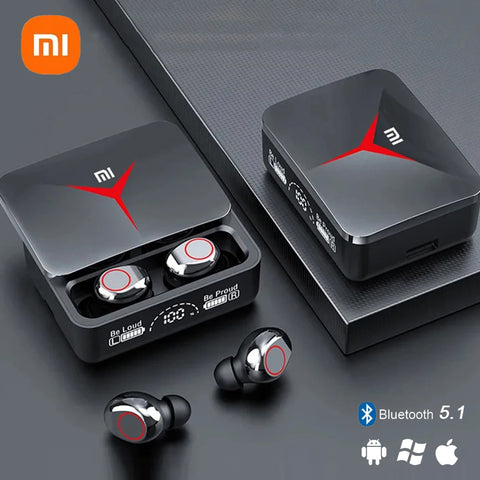 XIAOMI New M90 Wireless Earbuds Mini TWS Bluetooth Sliding Cover Earphone HiFi Stereo Sport Gaming In Ear Headphone LED Display