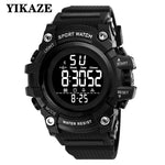 YIKAZE Sport Men's Watch Multifunction Military Men Watch Alarm Clock Big Dial Digital watches Waterproof Electronic Wristwatch