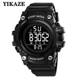 YIKAZE Sport Men's Watch Multifunction Military Men Watch Alarm Clock Big Dial Digital watches Waterproof Electronic Wristwatch