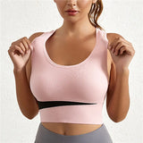 Sexy Women Sports Bra Plus Size Crop top Patchwork Underwear Push Up Cotton Fitness Top Seamless Bralette Sports Vest Yoga top