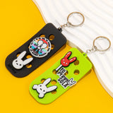 1PCS PVC Bad Bunny Key chain Funny Shoe Charms luminous Key Holder Fit Baby’s Gift Pendants for Kids Souvenir Casual Accessories