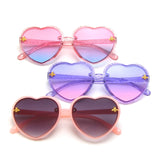 1/2pcs Fashion Heart-Shape Sunglasses For Kids Retro Cute Pink Cartoon Sun Glasses Frame Girls Boys Baby Children Eyewear Goggle