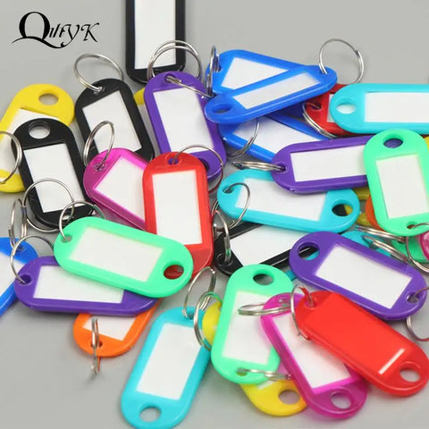 20/30/50pcs   Colorful Plastic Keychain Key Tags Label Numbered Name Baggage Tag ID Label Name Tags With Split Ring