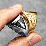 Luxury Masonic Men Rings Stainless Steel Women Jewelry Vintage Punk Rock Cool Stuff Fashion Accessories Halloween Gift Wholesale