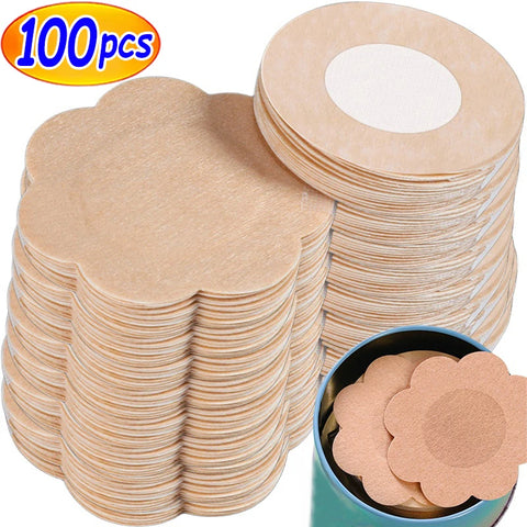 2-100pcs Safety Nipple Cover Sticker Women Breast Lift Tape Pasties Invisible Adhesive Disposable Bra Petals Sticky Chest Pastie