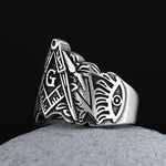 2024 New Wholesale Price  Men Freemason Ring 316L Stainless Steel Masonic Symbol Rings Freemasonry Jewelry