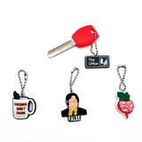 1PCS Keychain Office Series Coffees Cup Working Card Keyring Car Key Souvenir Accessories Kids Birthday Party Free Key Gifts