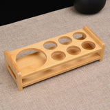 Wooden Cup Holder Bar Accessories Cup Storage Holder Serving Tray With Wood Serving Tray Base Crystal Glass for Cabinet Party