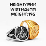 Luxury Masonic Men Rings Stainless Steel Women Jewelry Vintage Punk Rock Cool Stuff Fashion Accessories Halloween Gift Wholesale