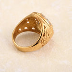 1Pcs 316 Steel Eastern Star Hollow Out Enamel Ring Fashion Masonic OES Rhinestone Jewelry Gift Decoraction OGR006