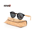 Kenbo High Quality Oval Wood Bamboo Grain Polarized Sunglasses With Case Fashion Women Man Shades Wooden Sunglasses Gafas De Sol