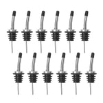 1/5/12 Pack Stainless Steel Classic Bottle Pourers Tapered Spout - Liquor Pourers with Rubber Dust Caps