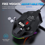 12800DPI Free Weight Macro RGB Gaming Mouse 12 Programmable Keys Game Mouse RGB Light Max to 6 levels For pc mac gun PUBG Laptop