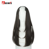 Women's V-Shaped Long Hair Extension Synthetic Wig Layered Hair Extension Hair Pad Fluffy Top Increase Hair Volume