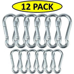 1-12PCS Multifunctional Stainless Steel Carabiner with Clip Large  Climbing Hook Buckle Key Ring Key Chain Travel Tools