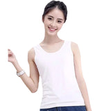 Women Summer Sleeveless Scoop Neck Basic Tank Top Simple Solid Color Racerback Casual Slim Vest Inside Wear Bottoming Camisole