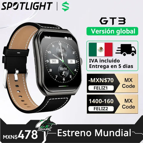 [World Premiere]Global Version BLACKSHARK GT3 Smart Watch 1.96'' Curved Amoled Display Support Bluetooth Call 100+ Sport Modes